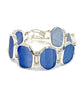 Shades of Blue Textured Sea Glass Barbell Cuff Bracelet