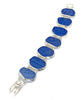 Blue Textured Sea Glass Barbell Cuff Bracelet