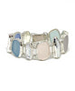 Pastel Sea Glass with Biwa Pearls Barbell Style Cuff Bracelet