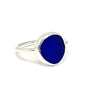 Dark Cobalt Blue Sea Glass Ring - Size 5