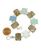 Clear, Aqua & Blue Sea Glass with Faceted Coral Bracelet - 8