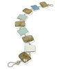 Clear, Aqua & Blue Sea Glass with Faceted Coral Bracelet - 8