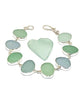 Soft Green & Pale Blue Sea Glass Bracelet - 7 1/2