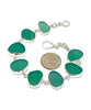 Turquoise Green Sea Glass Bracelet - 7 1/2