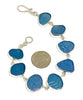 Shades of Blues Textured Sea Glass Bracelet - 7 1/2