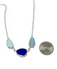 Aqua & Cobalt 3 Piece Sea Glass Necklace