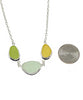 Light Olive Green,  Aqua & Amber 3 Piece Sea Glass Necklace