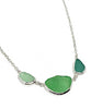 Various Shades of Textured Green Sea Glass 3 Piece Necklace