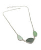 Clear, Light Grey & Aqua 3 Piece Sea Glass Necklace