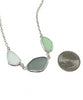 Clear, Light Grey & Aqua 3 Piece Sea Glass Necklace