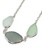 Clear, Light Grey & Aqua 3 Piece Sea Glass Necklace