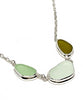 Soft Aqua, Clear & Olive 3 Piece Sea Glass Necklace