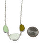 Soft Aqua, Clear & Olive 3 Piece Sea Glass Necklace