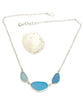 Shades of Textured Aqua 3 Piece Sea Glass Necklace