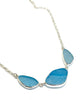 Textured Turquoise & Aqua 3 Piece Sea Glass Necklace