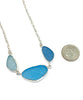 Shades of Textured Aqua 3 Piece Sea Glass Necklace