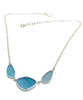 Textured Turquoise & Aqua 3 Piece Sea Glass Necklace
