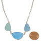 Shades of Blues & Aqua 3 Piece Sea Glass Necklace