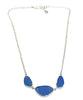 Textured Blue 3 Piece Sea Glass Necklace