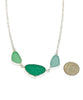 Green, Light Green and Aqua 3 Piece Sea Glass Necklace