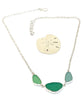 Green, Light Green and Aqua 3 Piece Sea Glass Necklace