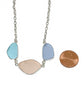Aqua, Pink & Periwinkle Blue 3 Piece Sea Glass Necklace