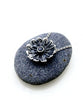 Poppy Necklace Cast in Sterling Silver with Faceted Garnet Stone