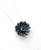 Poppy Necklace Cast in Sterling Silver with Faceted Garnet Stone