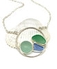 Aqua Sea Marble with Blue and Green Sea Glass Hoop Necklace
