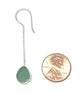 Dark Aqua Green Sea Glass Chain Earrings