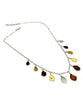 Textured Brown & Amber Sea Glass and Sea Pottery 11 Piece Charm Necklace