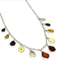 Textured Brown & Amber Sea Glass and Sea Pottery 11 Piece Charm Necklace