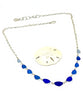 Light Blue to Cobalt Graduating 11 Piece Sea Glass Necklace