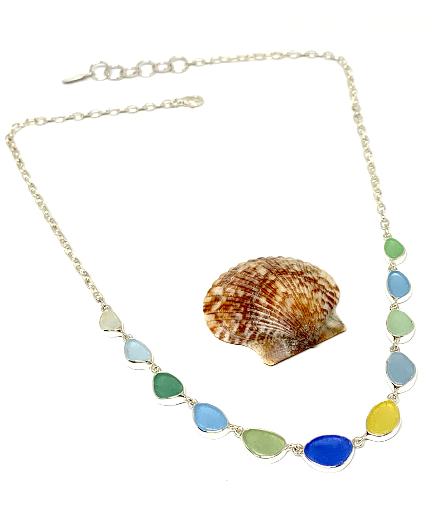 Ocean Colors 11 Piece Sea Glass Necklace
