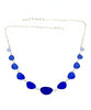 Light Blue, Textured Blue to Dark Cobalt Blue Graduating 11 Piece Sea Glass Necklace