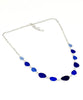 Cobalt to Aqua Alternating 11 Piece Sea Glass Necklace