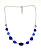 Cobalt to Aqua Alternating 11 Piece Sea Glass Necklace