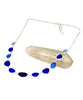 Cobalt to Aqua Alternating 11 Piece Sea Glass Necklace