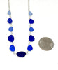 Cobalt to Aqua Alternating 11 Piece Sea Glass Necklace