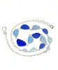 Textured Blue and Aqua 13 Piece Sea Glass Necklace