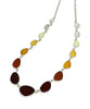 Brown, Amber to Clear Graduating 15 Piece Sea Glass Necklace