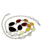 Brown, Amber to Clear Graduating 15 Piece Sea Glass Necklace