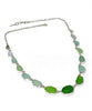 Green, Aqua to Clear Graduating 15 Piece Sea Glass Necklace
