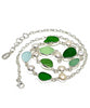 Green & Aqua Sea Glass and Pearl 15 Piece Sea Glass Necklace