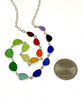 Rare Rainbow Sea Glass 15 Piece Necklace