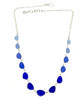Soft Blue to Dark Cobalt Blue Graduating 15 Piece Sea Glass Necklace