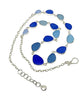 Soft Blue, Aqua and Dark Cobalt Blue Graduating 15 Piece Sea Glass Necklace