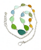 Light Earth Tone Graduating 15 Piece Sea Glass Necklace