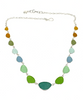 Light Earth Tone Graduating 15 Piece Sea Glass Necklace