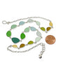Forest, Green, Aqua, to Amber Graduating 19 Piece Sea Glass Necklace